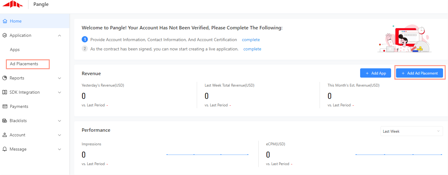 How Do I Create An Ad Placement Pangle